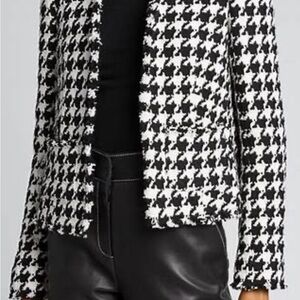 L’Agence Adette Houndstooth Black and White Women's Jacket